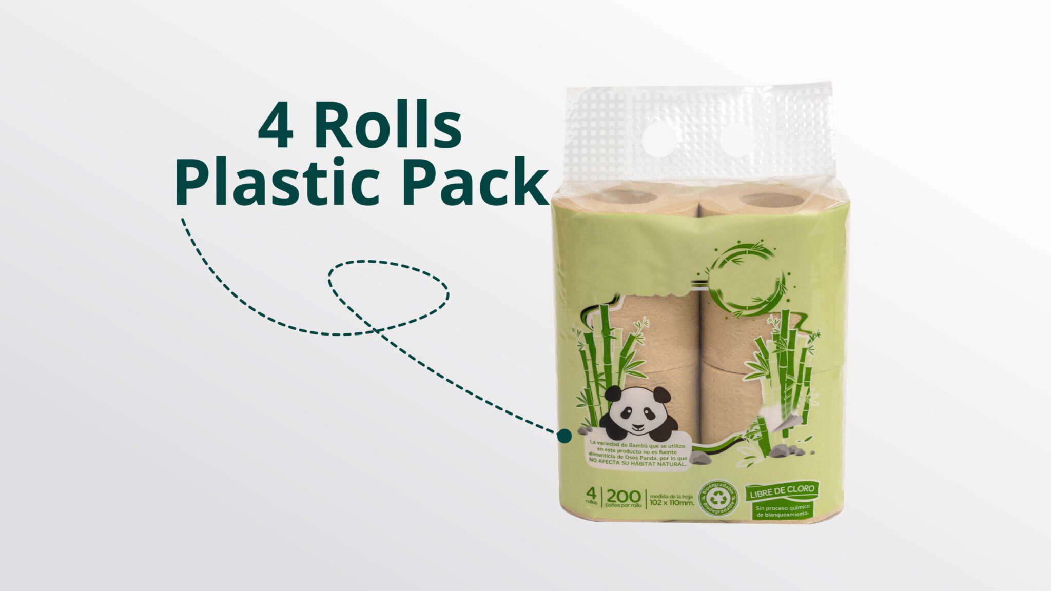 4 rolls plastic pack toilet paper