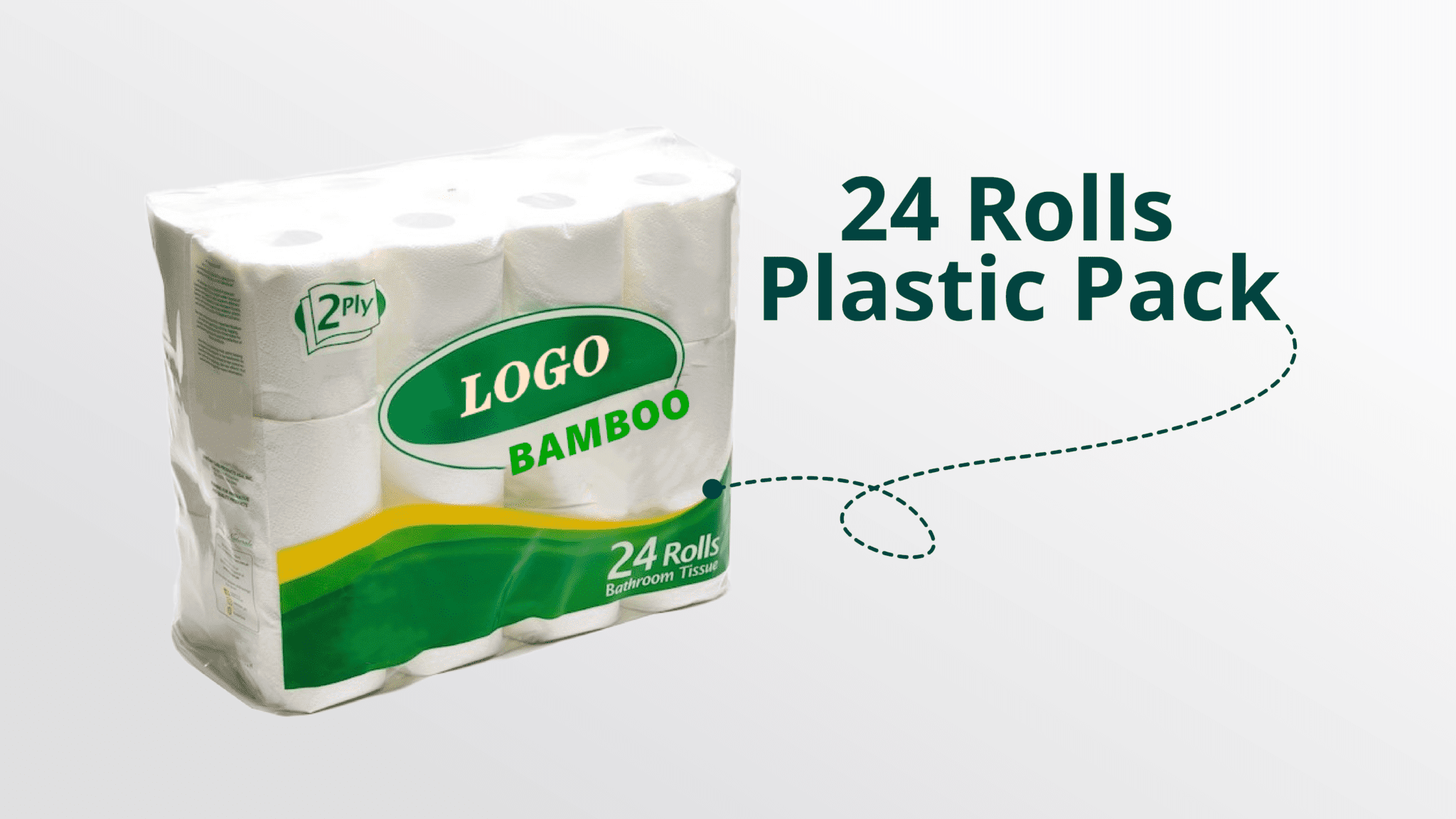 24 rolls plastic pack toilet paper