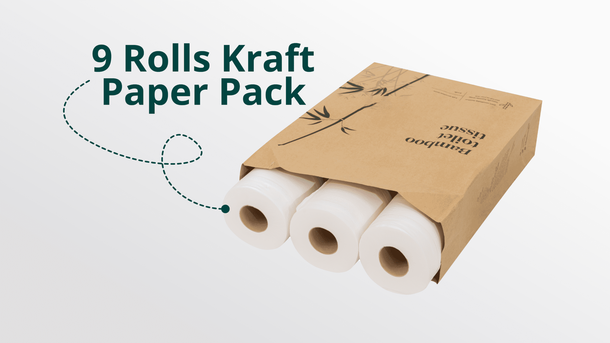 9 rolls kraft paper pack toilet paper
