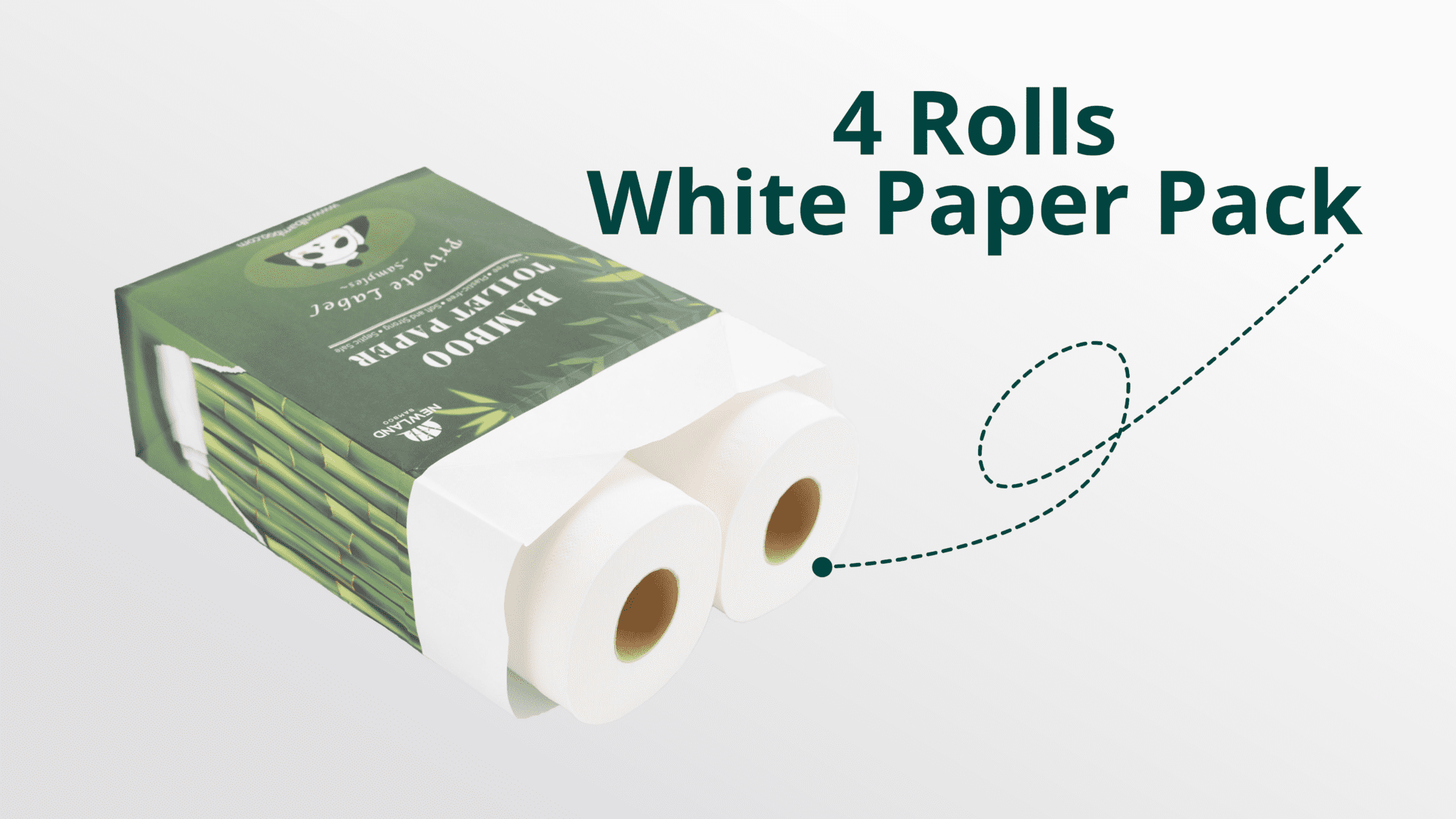 4 rolls white paper pack toilet paper