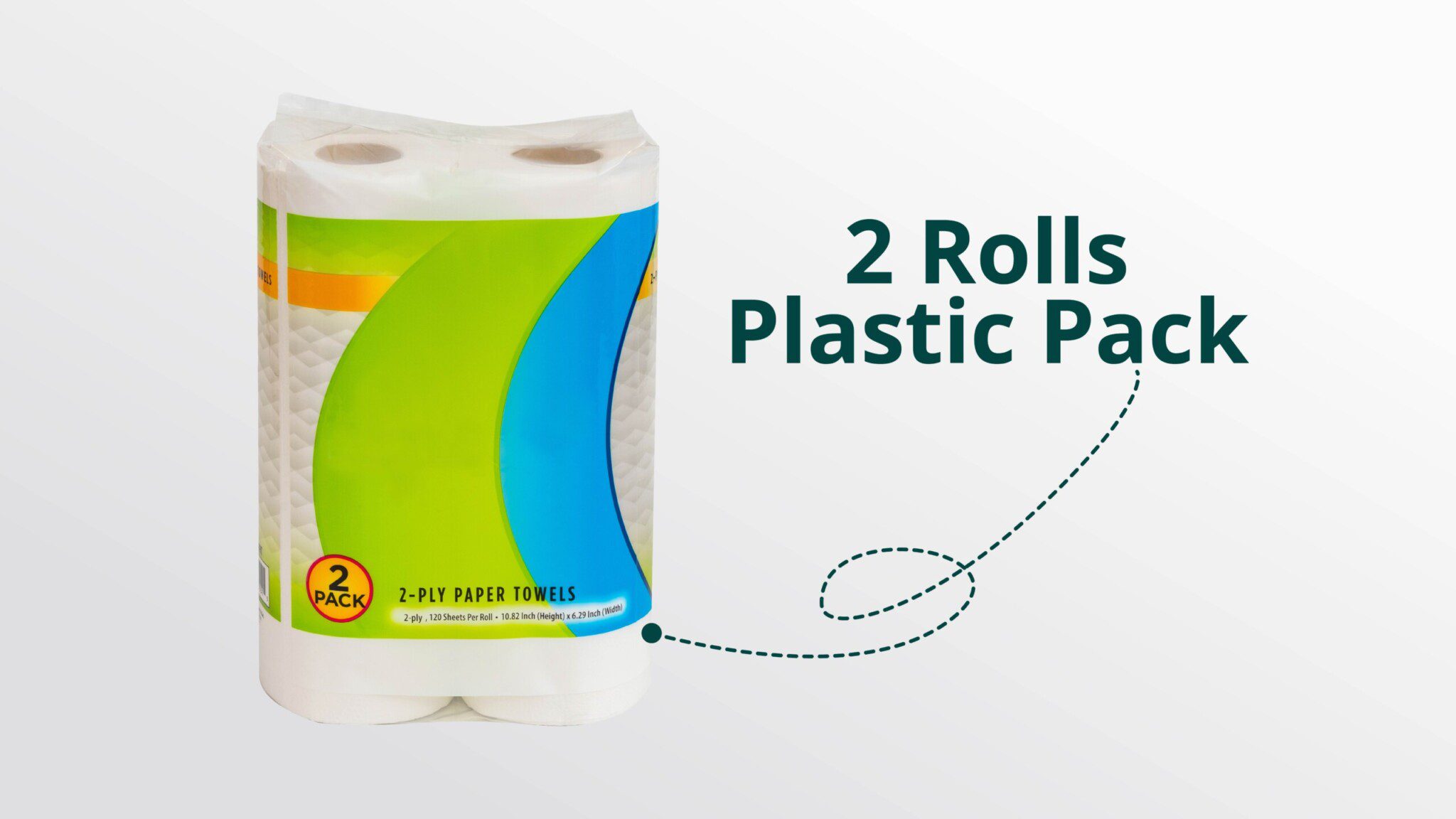 2 rolls plastic pack pack kitchen paper towels